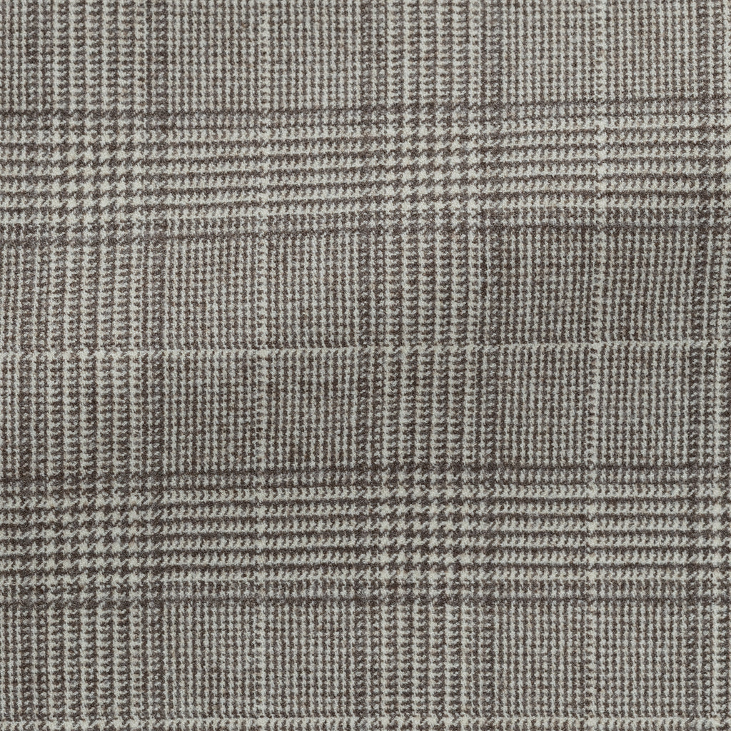 Ivory–Taupe Brushed Wool Glen Check Suit
