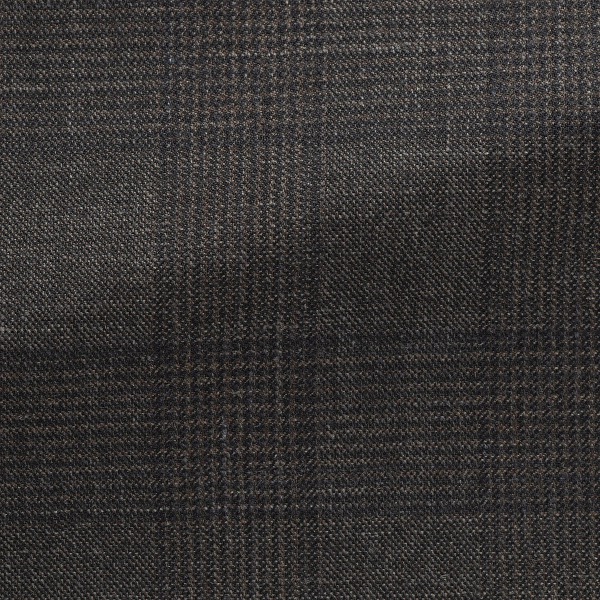 Dark Brown Wool–Silk–Linen Glen Check Suit