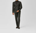 Dark Brown Wool–Silk–Linen Glen Check Suit