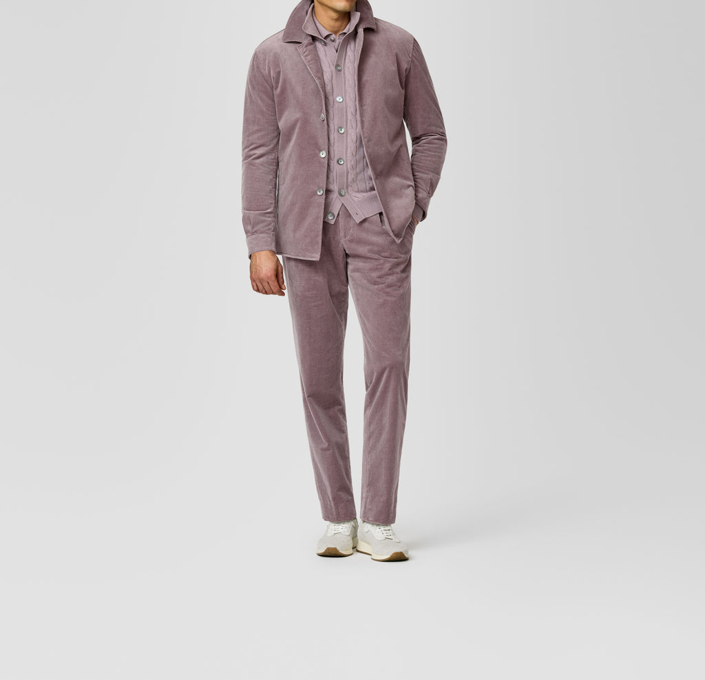 Mauve Stretch Cotton Corduroy Suit