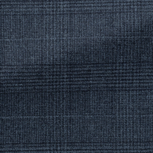 Dark Blue–Midnight Brushed Wool Glen Check Suit