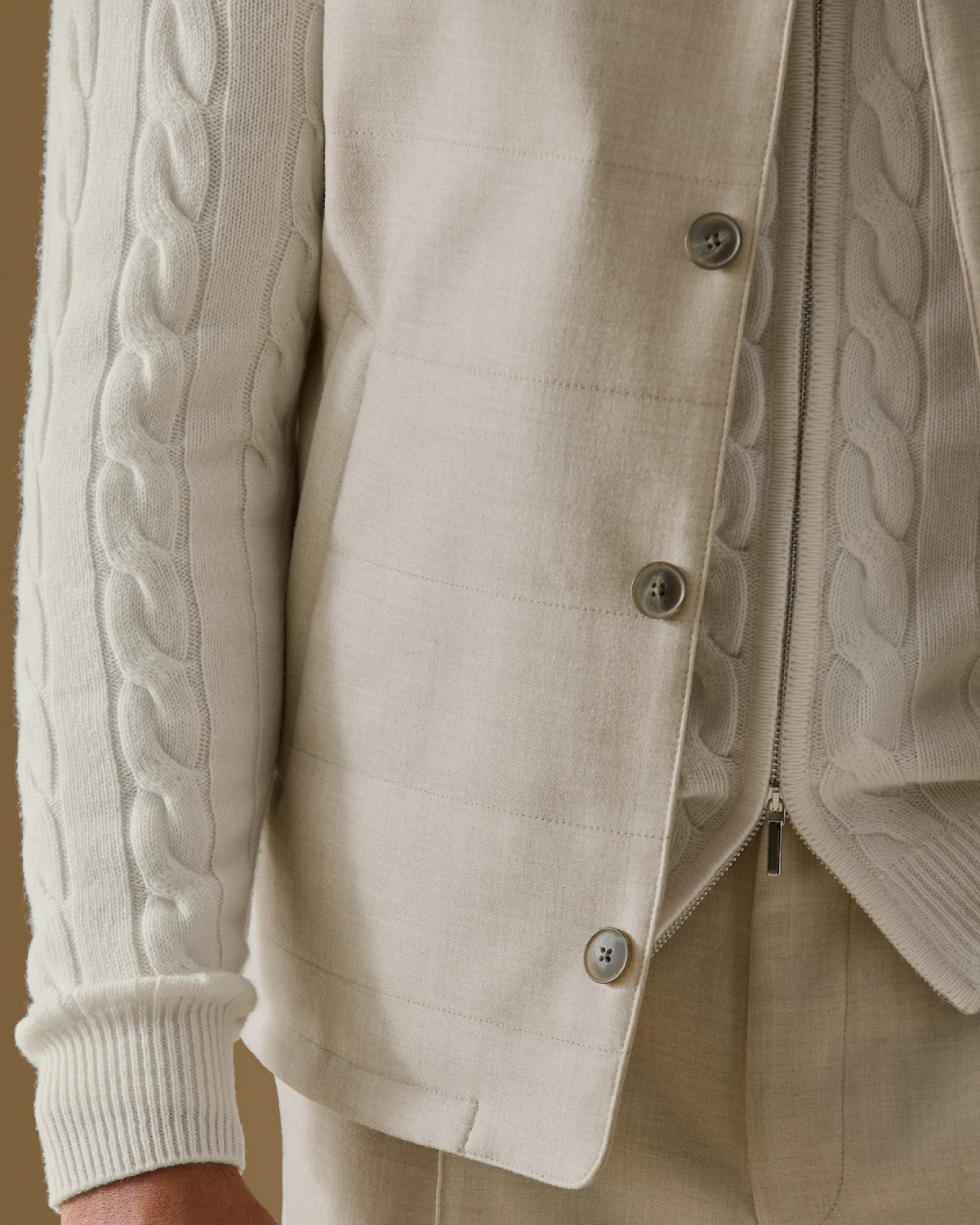 Snow White Cashmere Full-Zip Knit