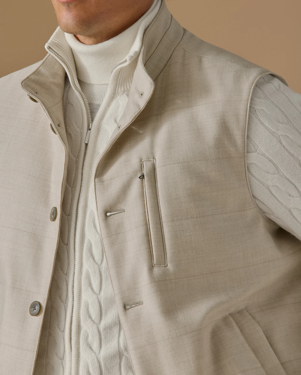 Snow White Cashmere Full-Zip Knit