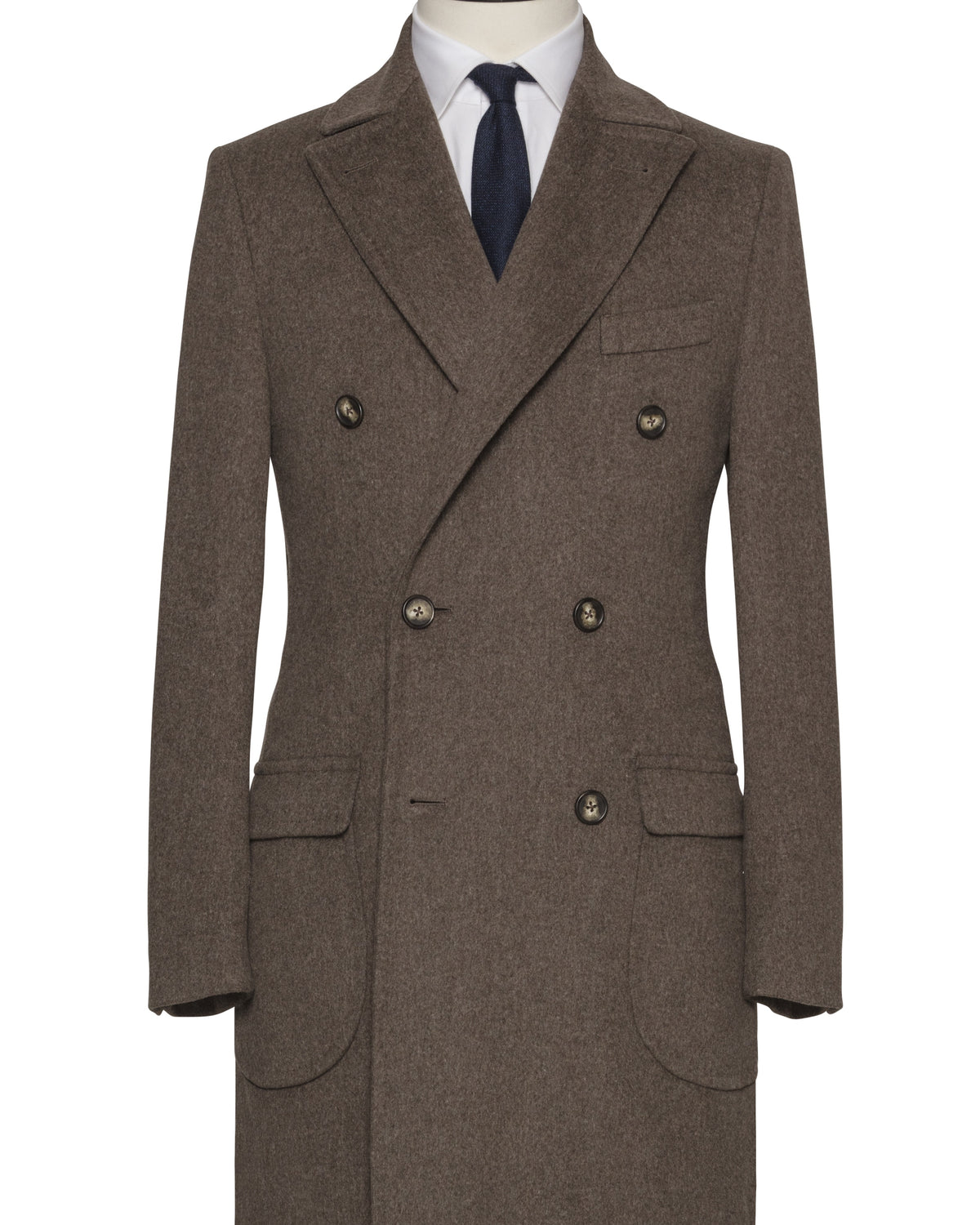 Loro Piana Brown Melange Fine Wool Overcoat