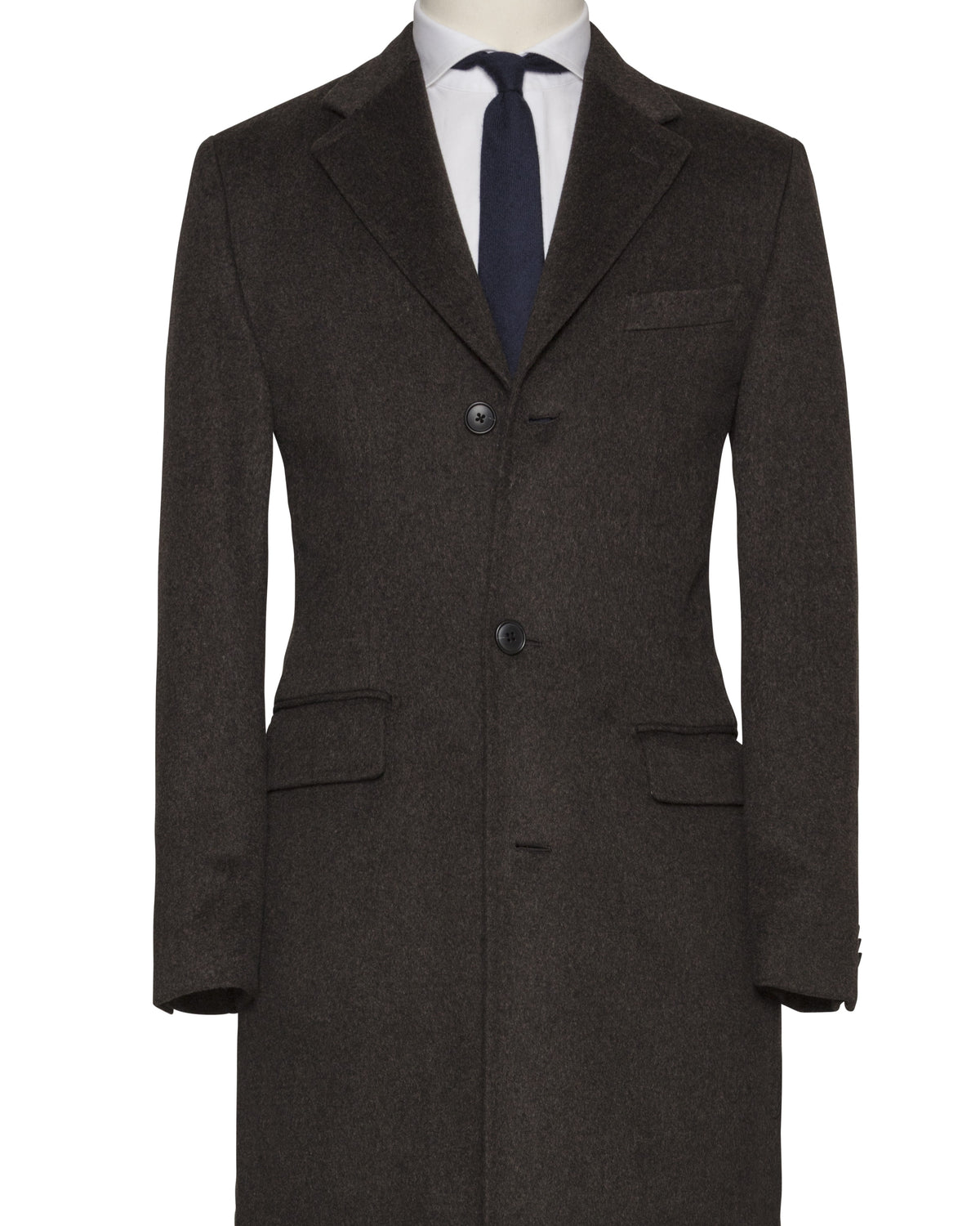 Loro Piana Brown Melange Fine Wool Overcoat