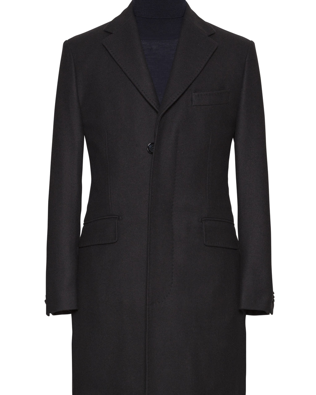 Midnight Blue Wool-Blend Overcoat