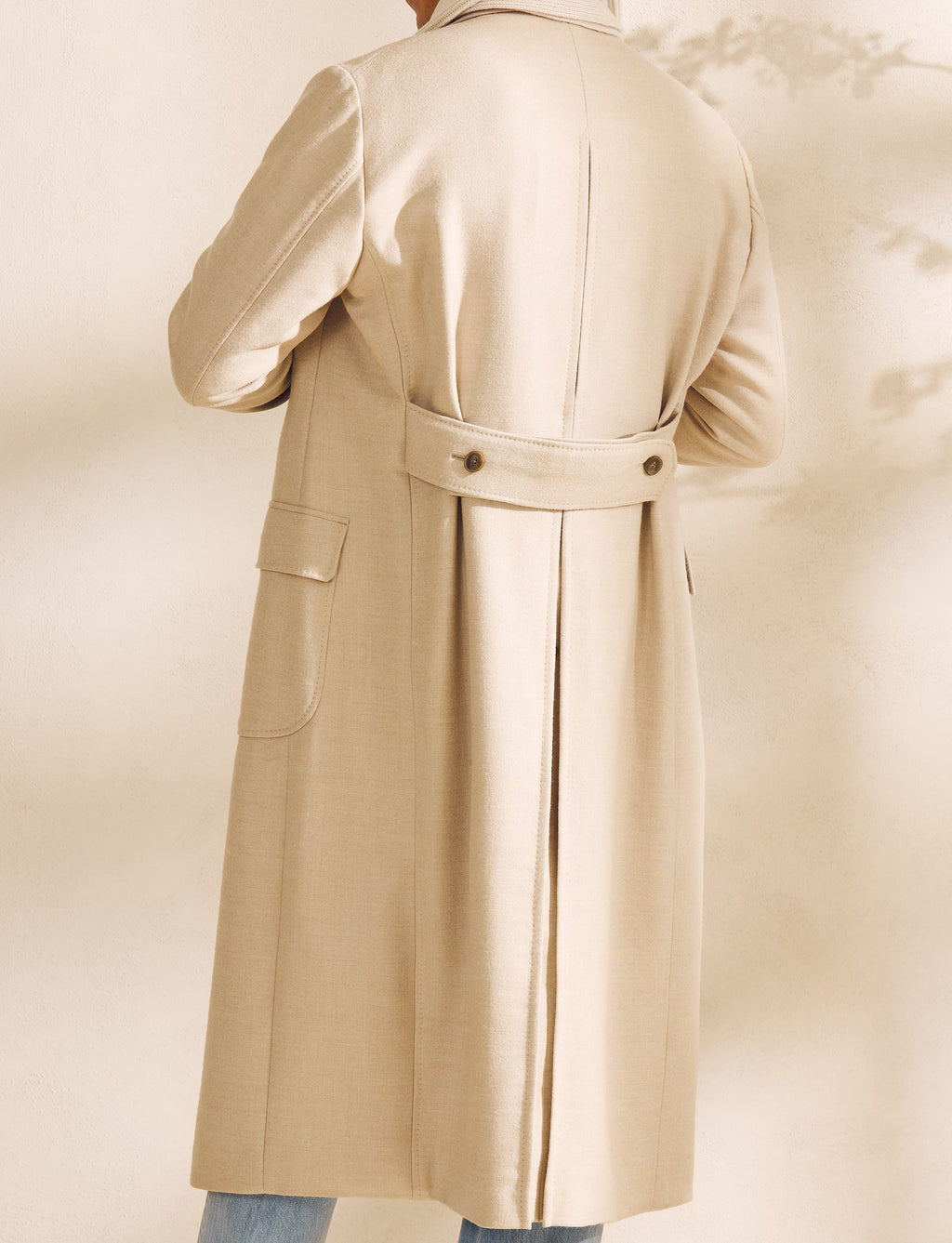 Loro Piana Ivory–Oatmeal Zelander Double Martingale Overcoat