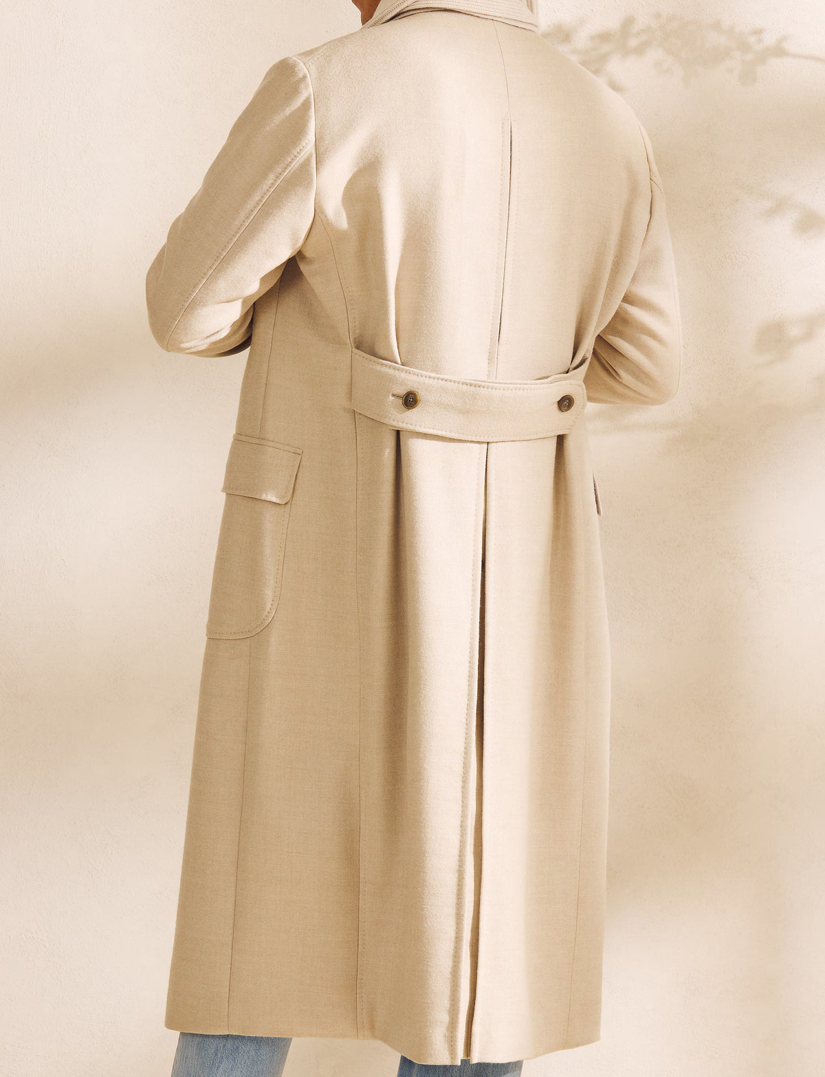 Loro Piana Ivory–Oatmeal Zelander Double Martingale Overcoat